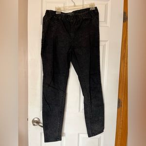 Size 14 plus sized Forever21 black stone washed denim jeans elastic waistband